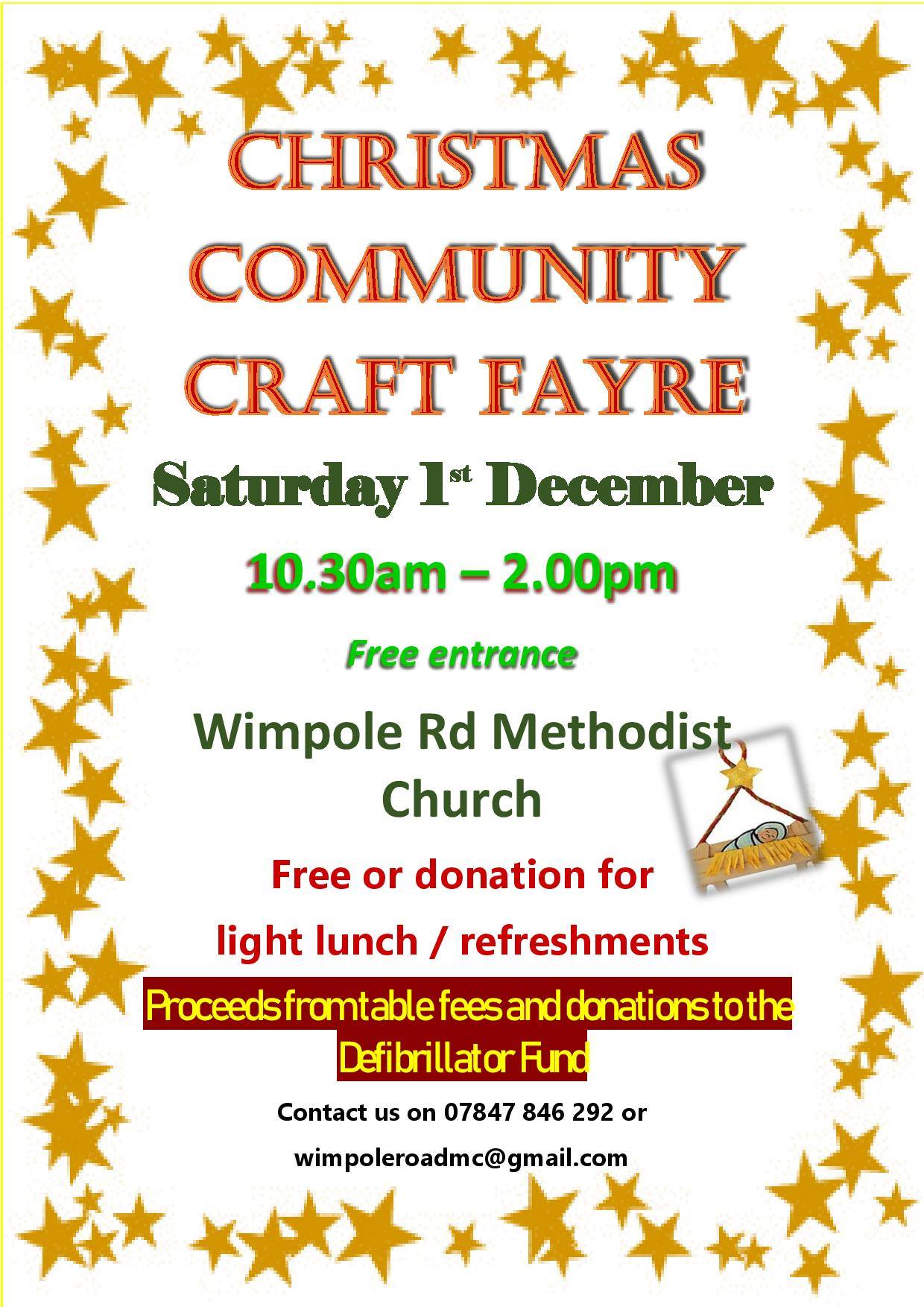 Christmas Community Craft Fayre – Wimpole Road Methodist Church